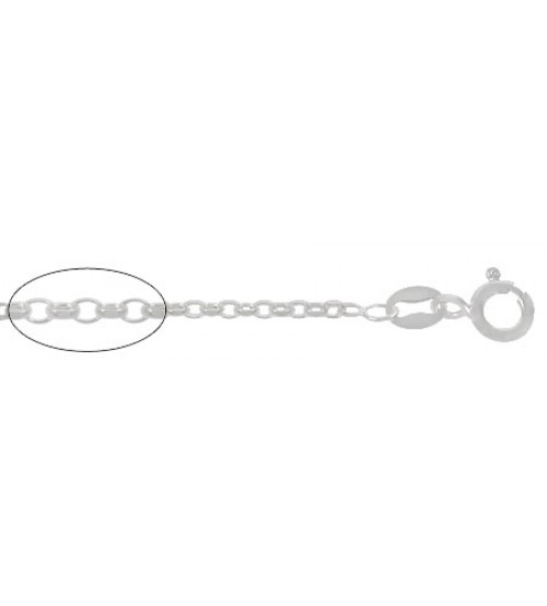 2.5mm Diamond Cut Oval Link Chain, 16" - 24" Length, Sterling Silver